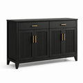 Aparador de Madera con Puertas y Cajones Negro 120x40x85cm
