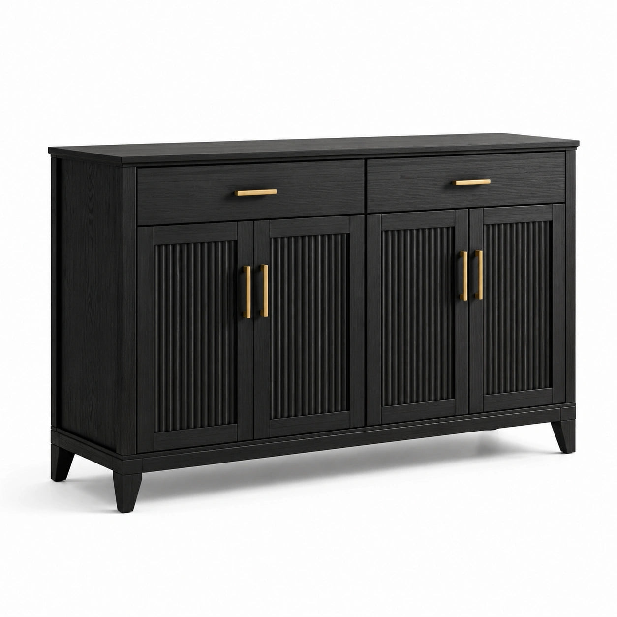 Aparador de Madera con Puertas y Cajones Negro 120x40x85cm