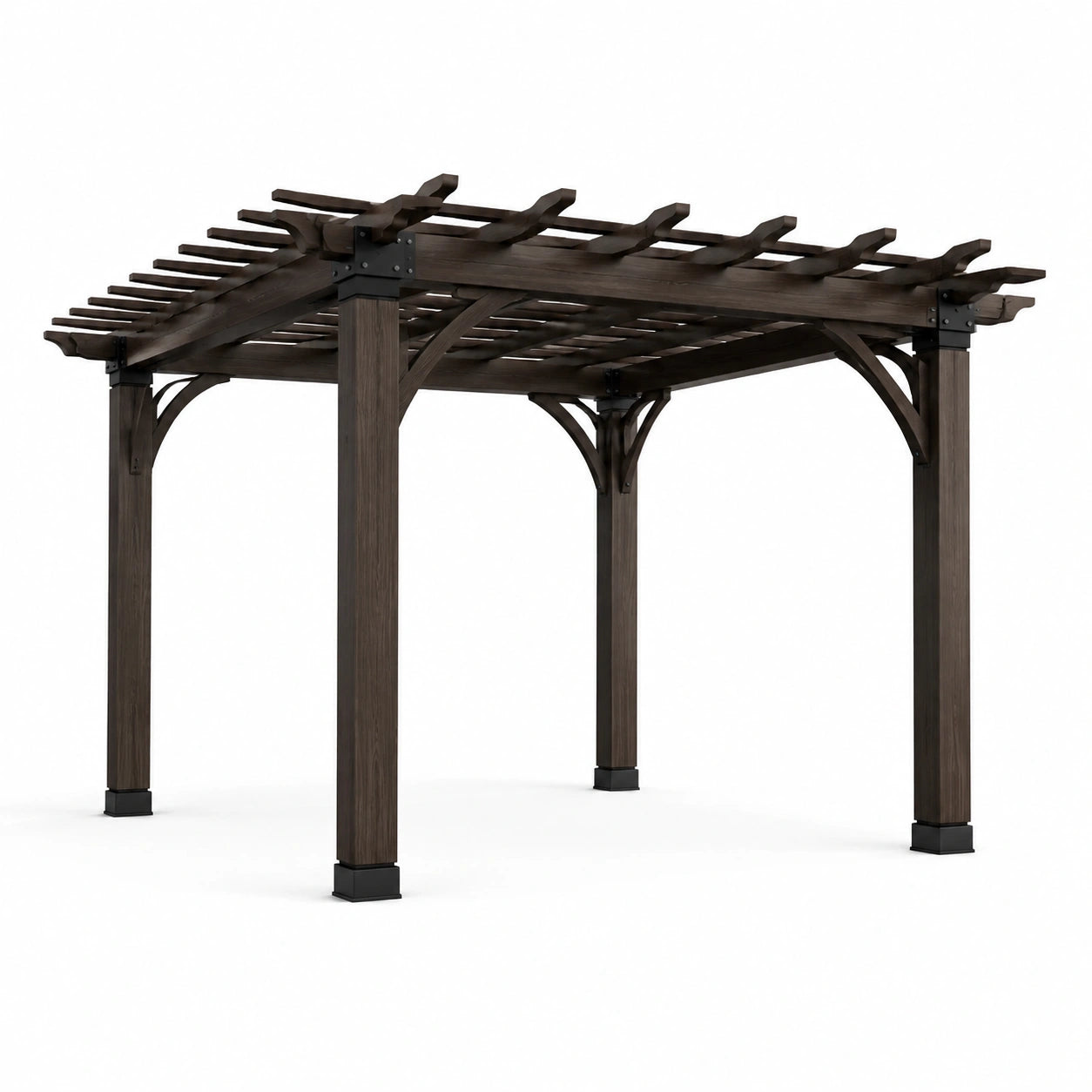 Pérgola Exterior de Madera Marrón Oscuro 3x3 m