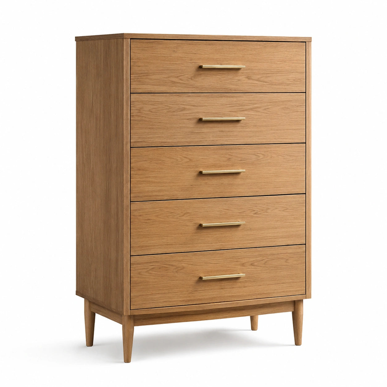 Cajonera de Madera de Roble con 5 Cajones