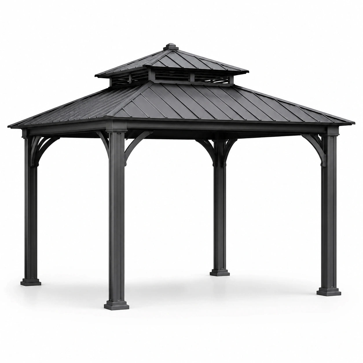 Pabellón de Aluminio Gris Oscuro 300x400 cm con Techo Doble
